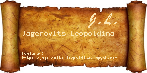 Jagerovits Leopoldina névjegykártya